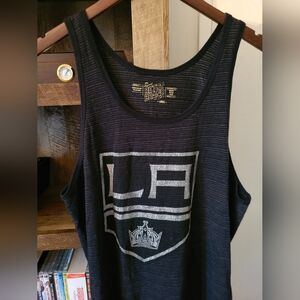 Retro Brand Black and Silver LA Kings Tank Top